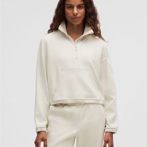 Lululemon Brushed Softstreme 1/2 Zip Bone Size 10